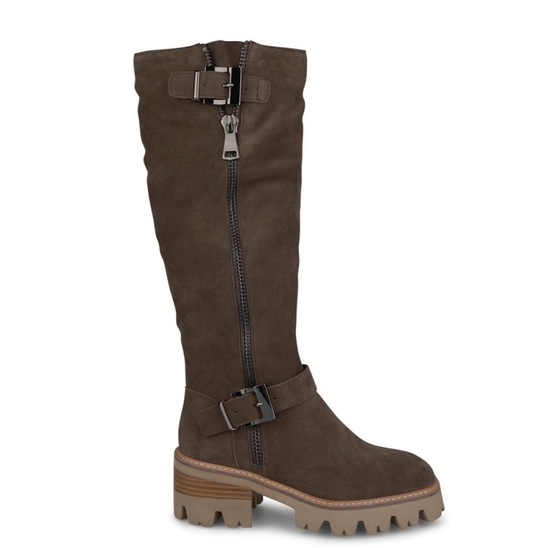 Bottes Plates Alma En Pena Side Zip Beige Femme | JJA-67688169